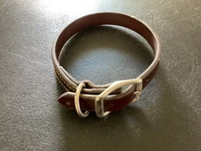 16" Brown Leather Dog Collar