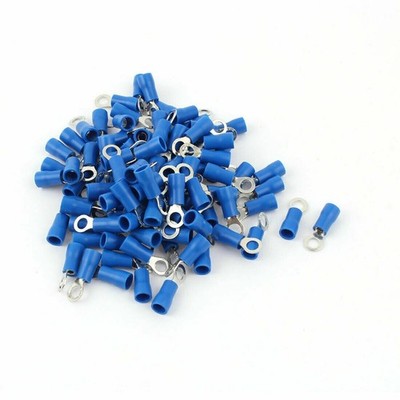 100 Pcs 2-4S Insulated Wire Connector Ring Crimp Terminal   16-14AWG  KD &ex