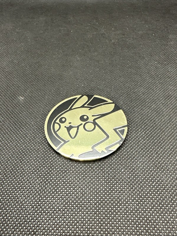 Pokemon Pikachu Black/Gold Plastic Flip Gaming 1.25" Coin