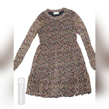 Altar'd State Brown Floral Knee Length Dress Pink Mesh Fall Grunge