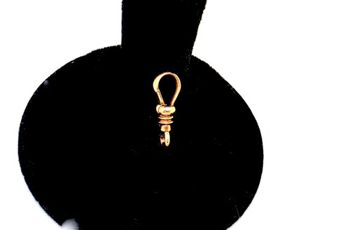 14K GOLD 3/4" STATIONARY DOG CLIP FASTENER FOR NECKLACE,BRACELET