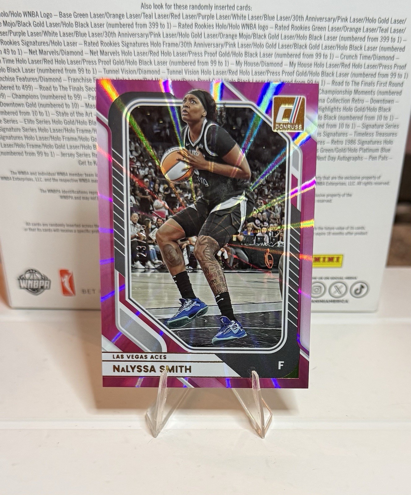 2026 Panini WNBA Donruss Nalyssa Smith #41 Pink Holo Laser /25 Las Vegas Aces