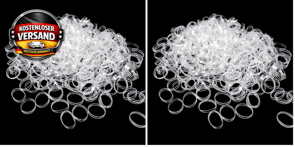 Mini Haargummis 500 StüCk Elastisch Transparent FüR Kinder Und Dreads-image