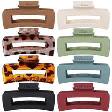 8 Pcs Large Hair Claw Clips 4.1 Inch Non-Slip Big Square Matte Claws