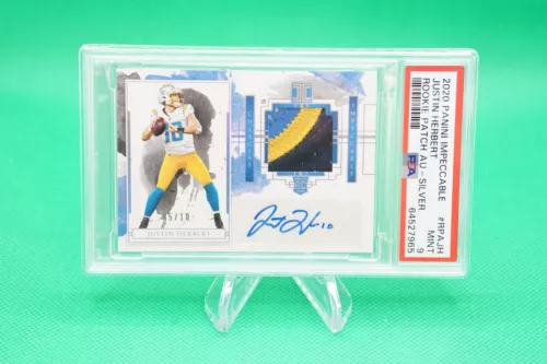 2020 Impeccable Rookie Patch Autos Silver #5/10 Justin Herbert RPA PSA 9 R6220J