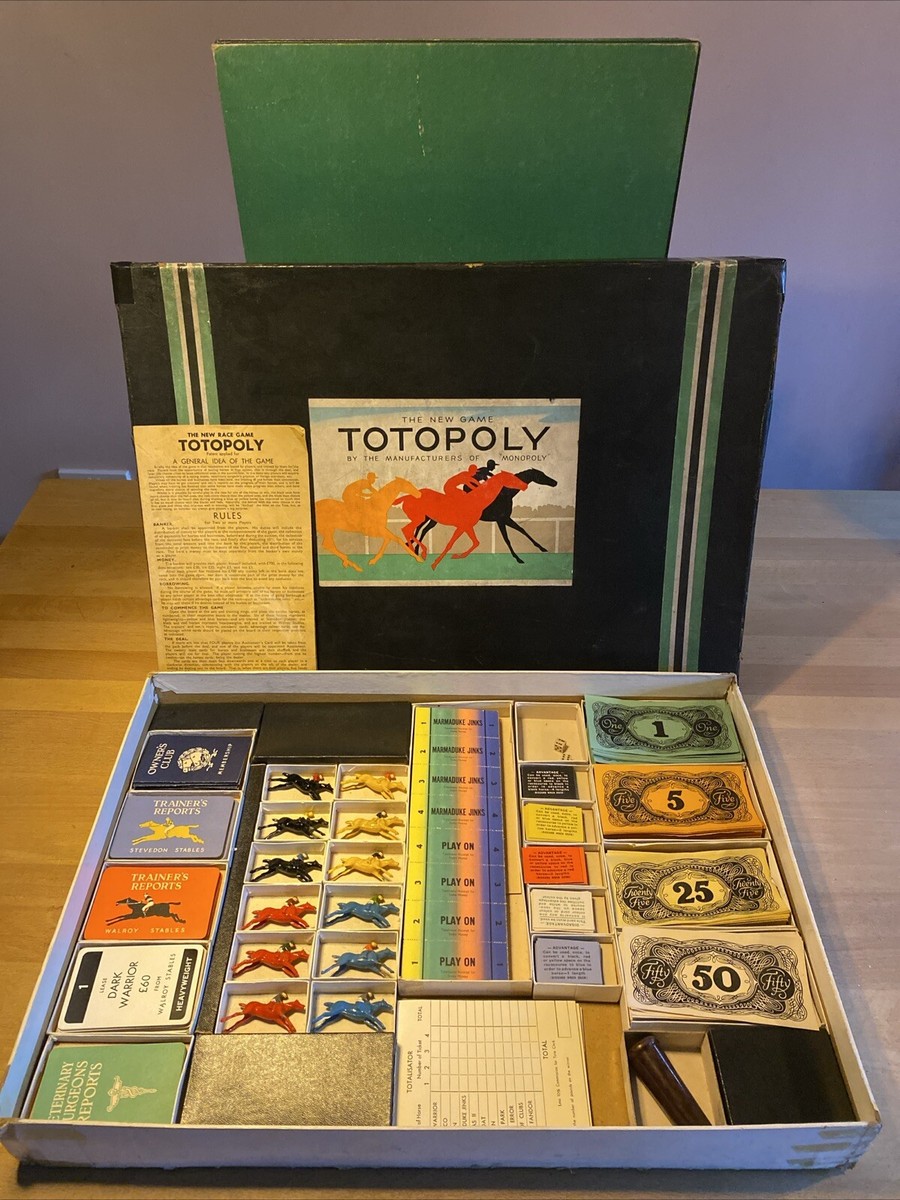 Jeu Totopoly 1ère édition 1938 – Course De Chevaux – Jeu De Société Vintage