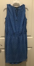 Lauren Ralph Lauren Blue Print Chiffon Casual Sleeveless Lined Dress Sz 6