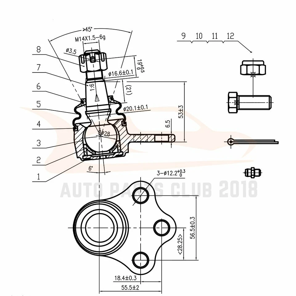 14PC Complete Front Supension Kit Fits 2000 2001 Dodge RAM 1500 RWD 2WD Foto 4 de 4