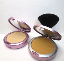 MALLY MIXED MAKEUP 3 PCS- BRUSH, POWDERS TAN  MEDIUM