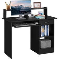 Modern Computer Desk with Keyboard Tray Home Office Desk Workstation w/Storage