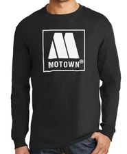 Motown Records Long Sleeve T-Shirt Jazz Soul Marvin Gaye Music Label S-3XL Tee