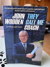 JOHN WOODEN , THEY CALL ME COACH Basketball NCAA SIGNED
