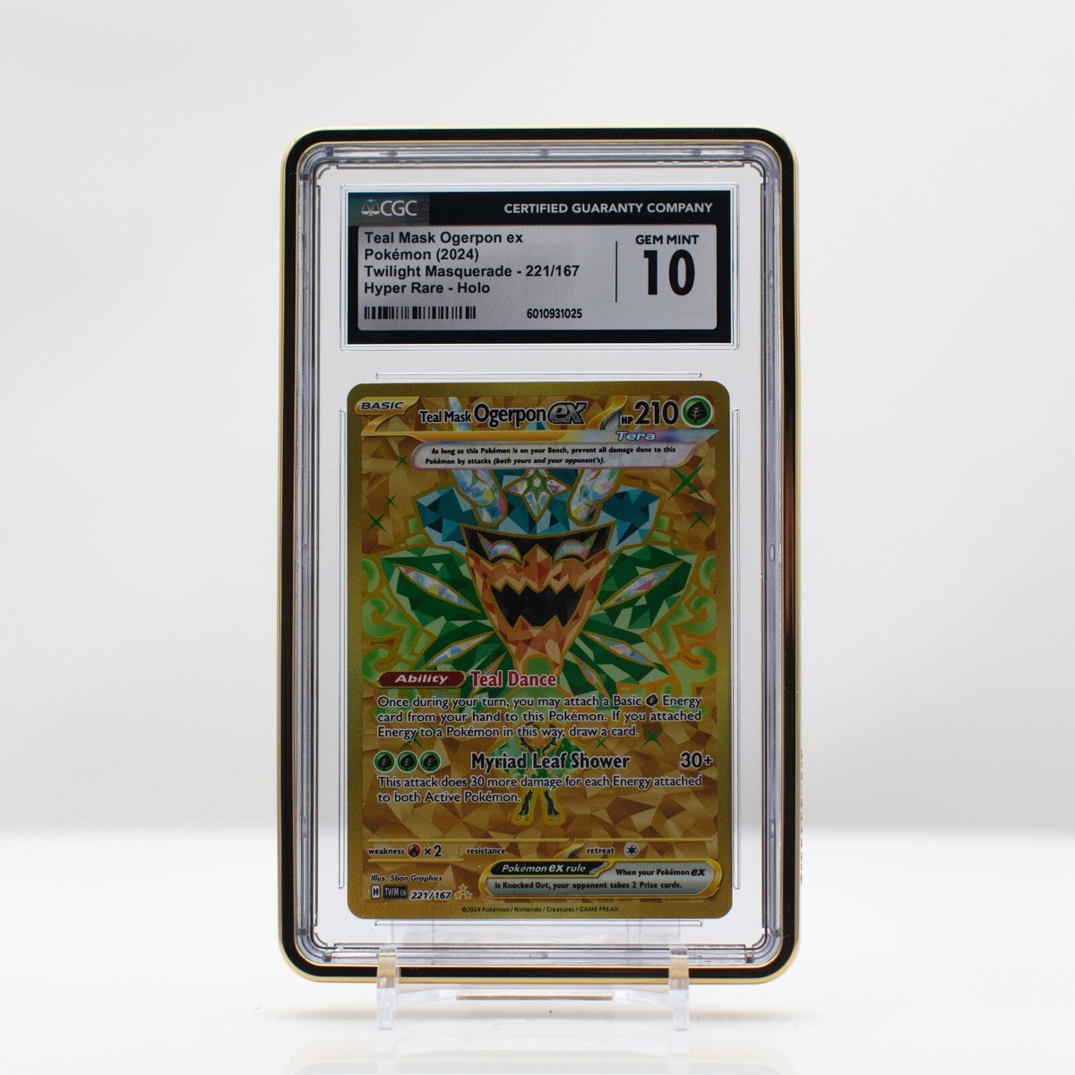 Pokémon Teal Mask Ogerpon ex #2221 Gold Hyper Rare Twilight