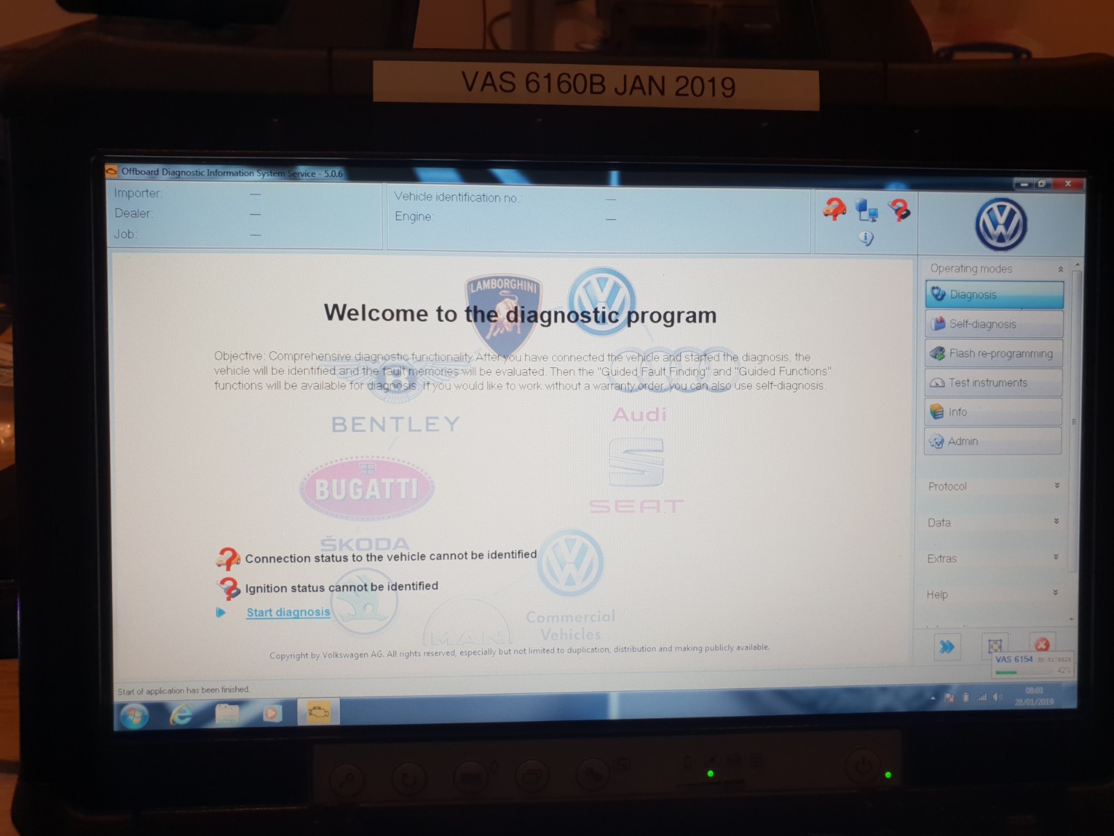 VW AUDI DEALER DIAGNOSTIC KIT WITH NEW VAS6154B INTERFACE AND CF53