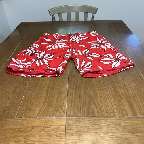 Urban Pipeline Herren 36 Badehose wendbar Blumen rot Cargo Boardshorts gebraucht, in einwandfreiem Zustand