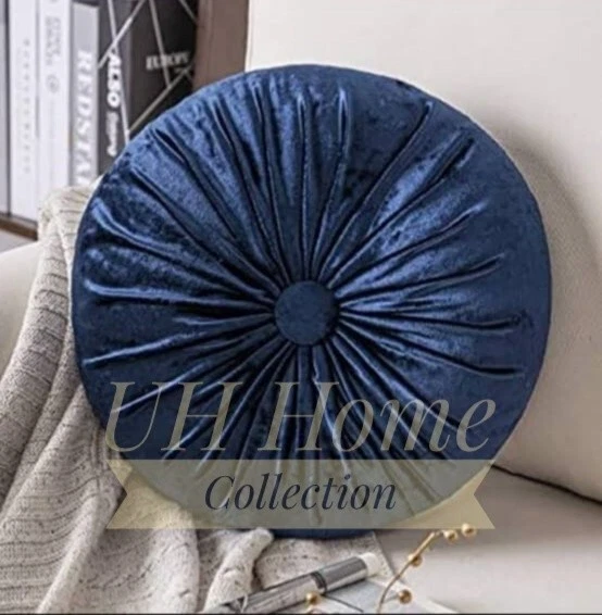 Velvet Round Cushion Filled with Ball Fiber (Different Colour) 18" x 18" Foto 2 de 3
