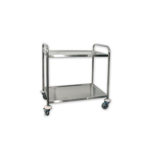 Serving Trolley 2 Shelf Stainless Steel 710x405x810mm Catering Clearing Cart - Picture 1 of 1