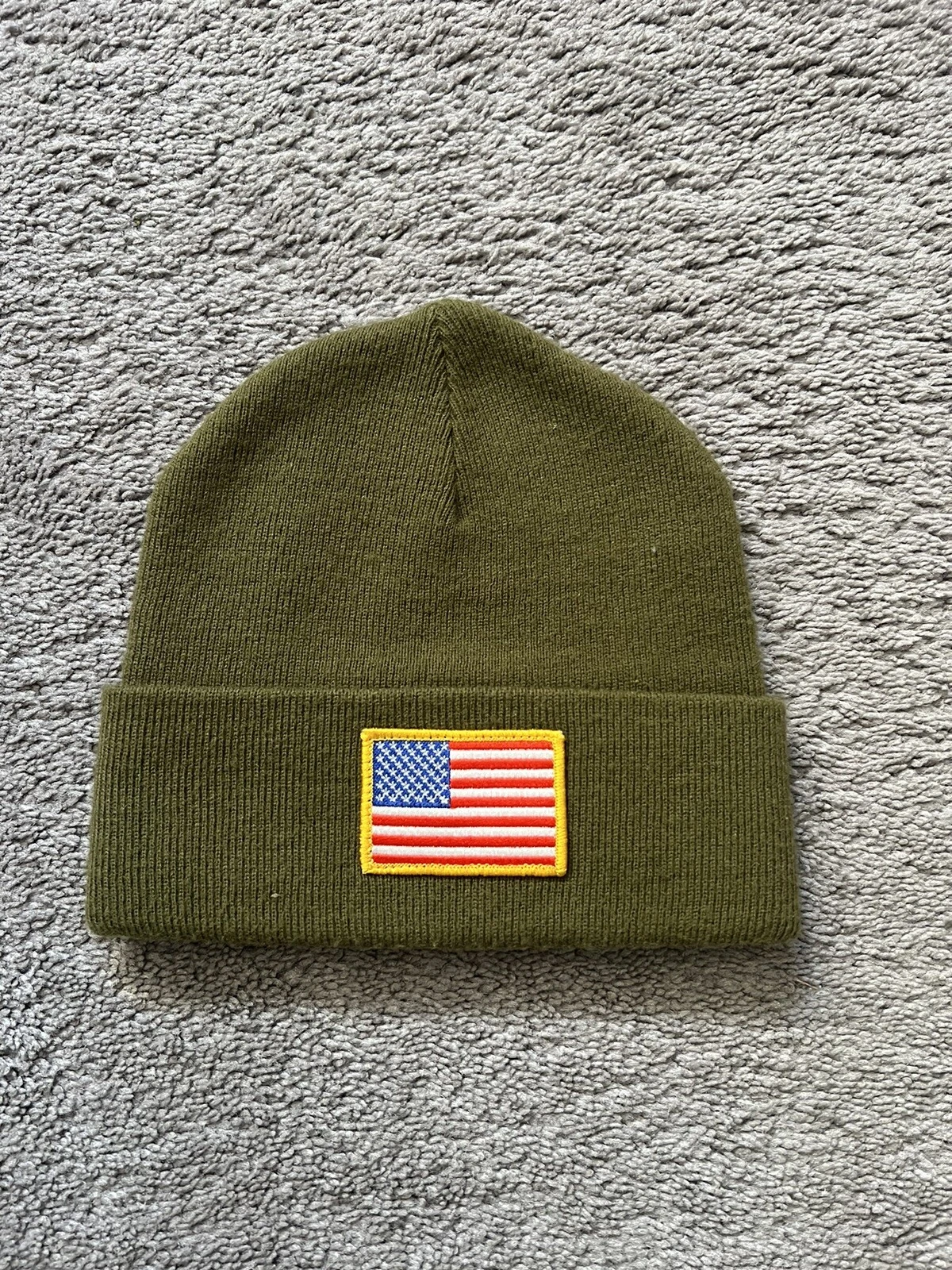 Supreme 10AW Patriot bonnet bonnet tricot étoiles rayures patch olive boîte logo
