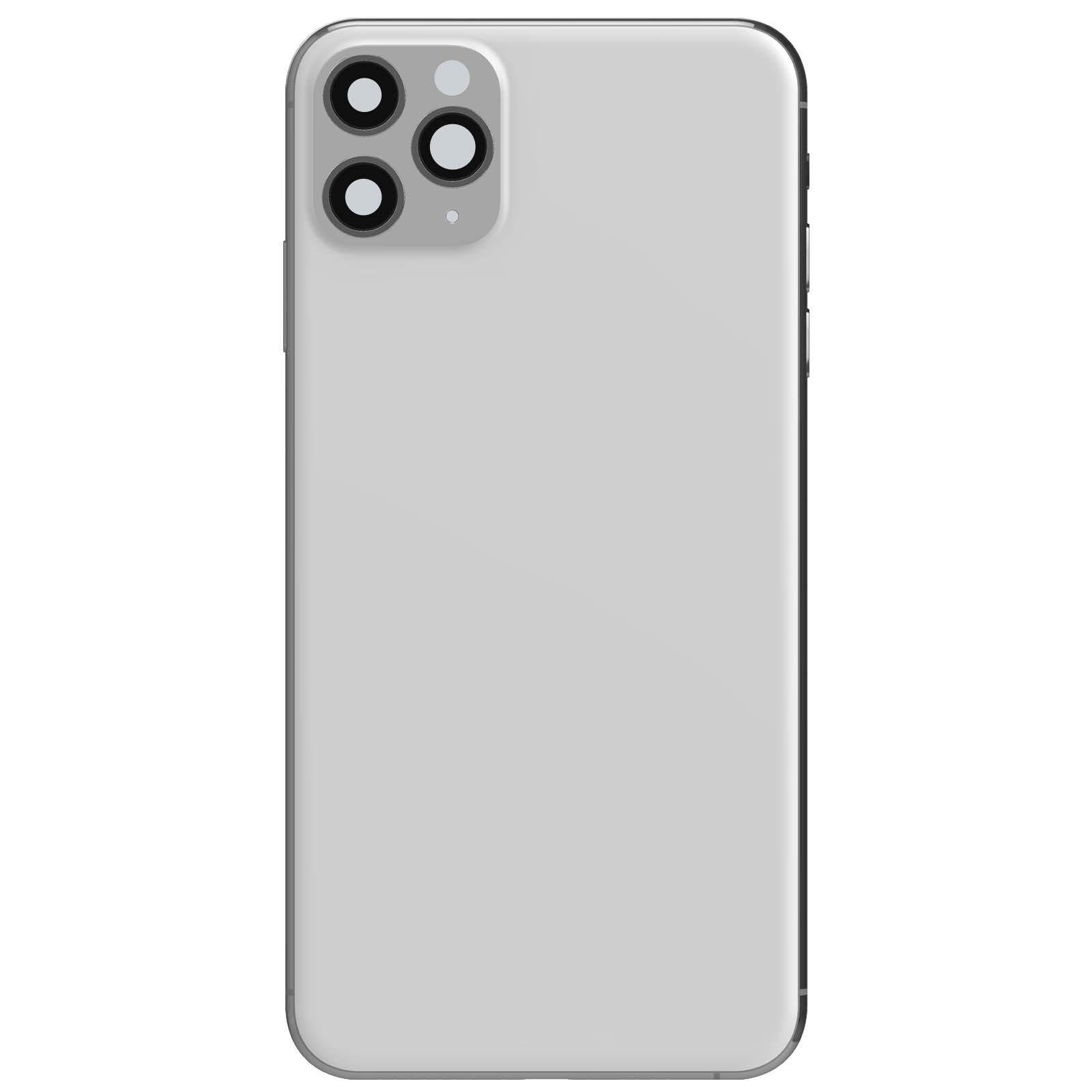 Clappio Frame + Battery cover for iPhone 11 Pro Max Rear window, Silver