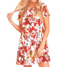 Show Me Your Mumu Nick’s Babydoll Cream Floral Print  Y2K Mini Dress Med