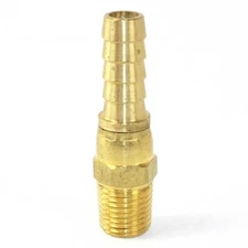 Brass Hose Fitting, Connector, 3/8" Swivel Barb x 1/4" Male NPT End - FMS146