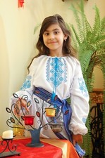 Ukrainian embroidered traditional blouse or dress for girls, ladies, vyshyvanka