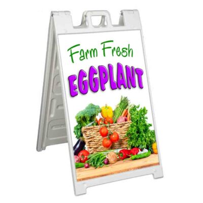 FARM FRESH EGGPLANT Signicade 24x36 Aframe Sidewalk Sign Banner Decal VEGETABLE