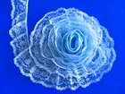 LIGHT BLUE~3 Inch Wide Ruffled Floral Lace Trim~By 5 Yards