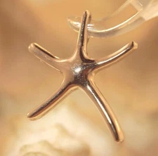 19.5MM MEDIUM SOLID 14K ROSE GOLD SHINY HAWAIIAN SEASTAR STARFISH SLIDE PENDANT