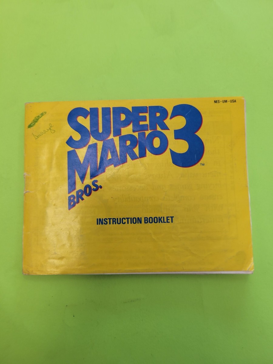 Super Mario Bros. 3 Left Bros Manual Only NES Nintendo | eBay