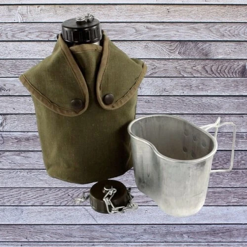 Gourde Militaire Aluminium – Armée Française Années 60 – Commando