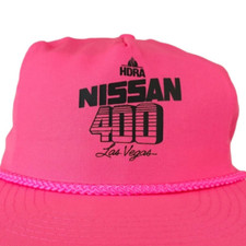 Vintage Nissan 400 Desert Racing Snapback Hat Mens One Size Pink 80s Rope Cap