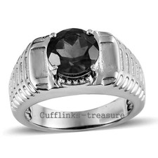 Natural Smoky Quartz Gemstone with 925 sterling Silver Ring For Men's 6233