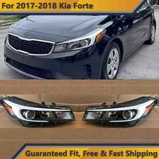 Halogen Headlight Assembly for 2017 2018 Kia Forte Left Right Pair w/ Bulbs 2pc