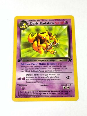 Dark Kadabra 39/82 First 1st Edition Team Rocket Pokemon | eBay
