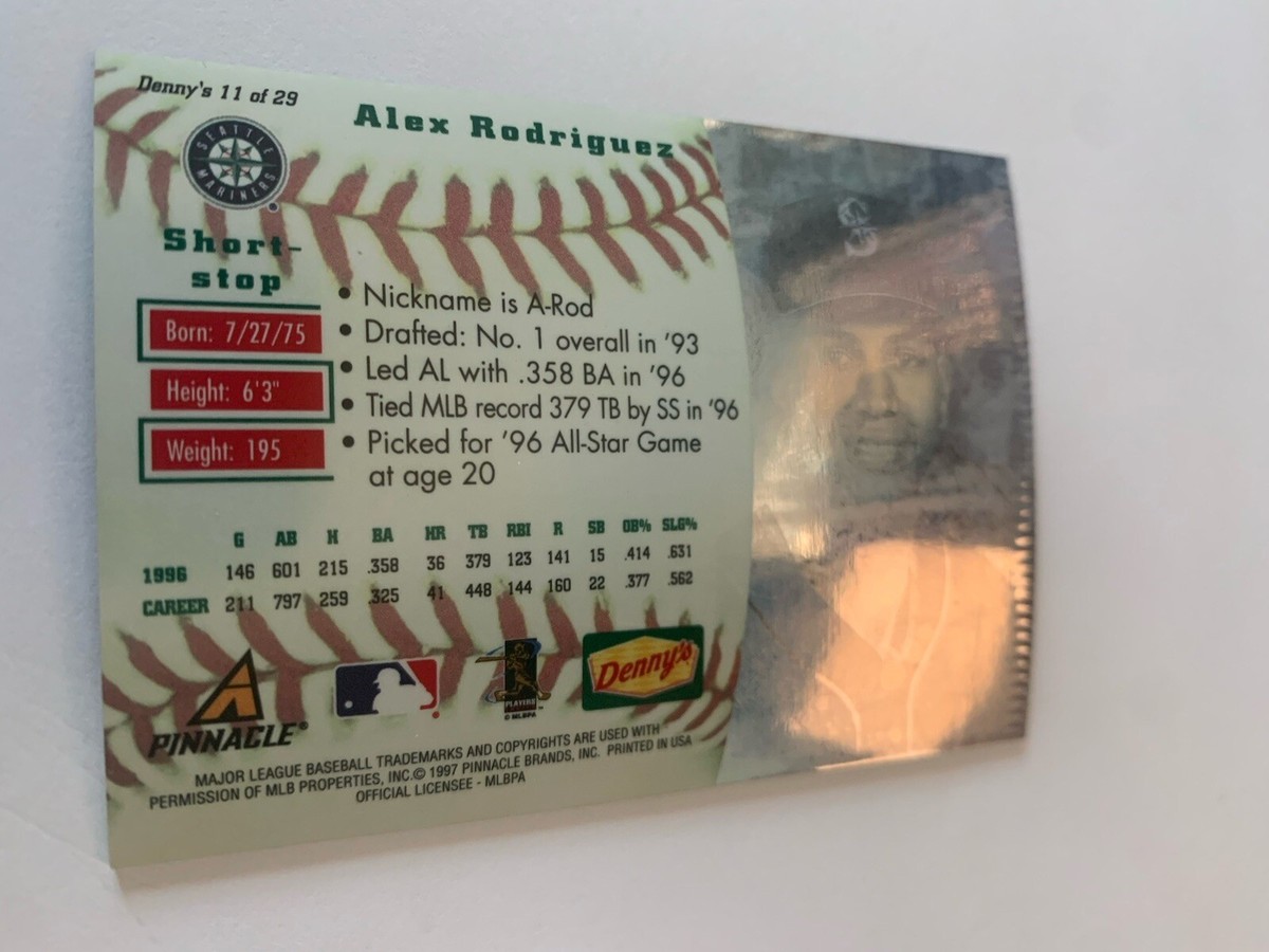 Alex Rodriguez 1997 Pinnacle Dennys hologram baseball card #11 | eBay