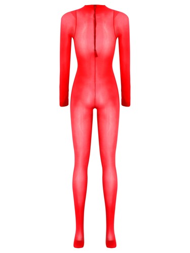 DE Damen Overall Transparent Bodytockings Langarm Overall Ganzkörper Anzug - Picture 106 of 231