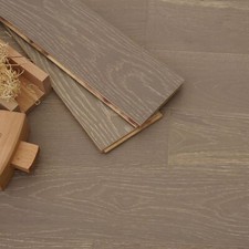 5" Prawdziwy dębowy podłoga | kredowa szara mat | drewno o szerokości 125 mm | Engineered EC5P