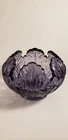 Vintage Original Fenton Marked Purple 6 Leaf Rose Bowl
