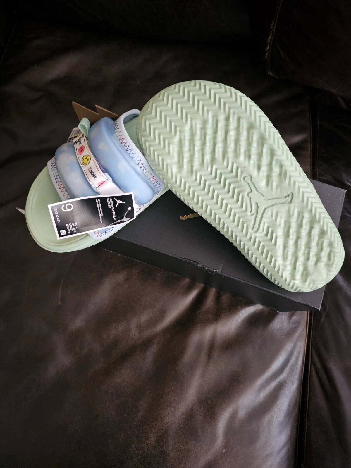 Nike Air Jordan J. Balvin Super Play Slide SP verde blu DR1330 413 da uomo taglia 9