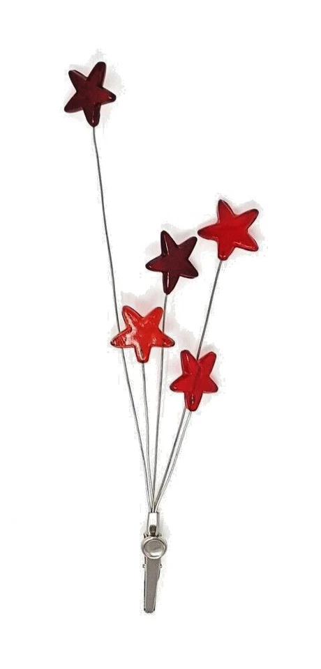 Decoración Estrella Cristal Rojo Notas Clip Soporte Árbol de Navidad Adorno - Imagen 1 de 1