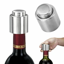 Stainless Steel Reusable Vacuum Sealed Champagne Red Wine Bottle Stopper Cap New