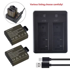 1050mAh Rechargeable Action Camera Battery or USB Dual Charger For AKASO EK7000