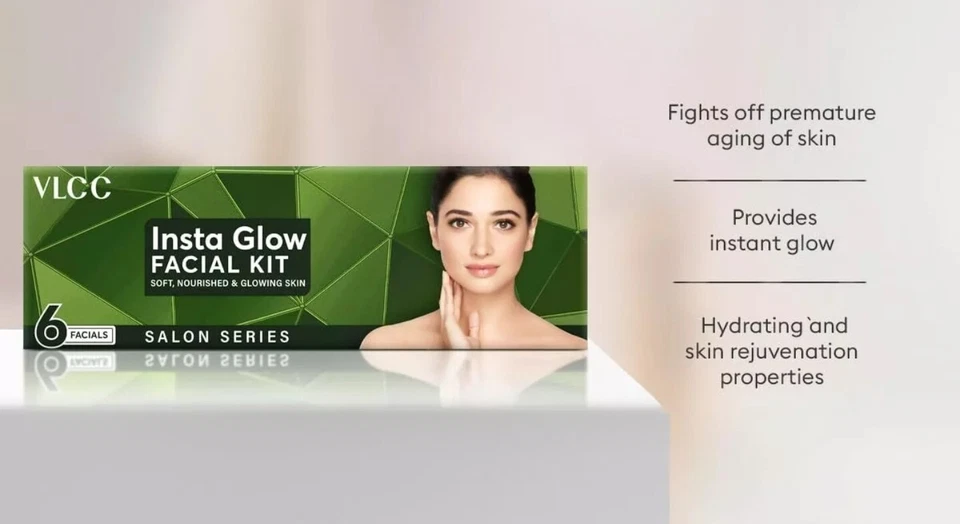 VLCC Salon Series Insta Glow Facial Kit For Glowing Bright Skin 240g+125ml - Image 3 of 4