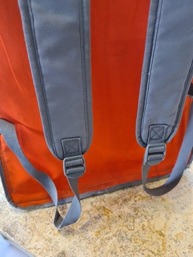144 Litre Carry Bag Backpack Very Large Grey Orange Hook Mesh Back Zipped Top - Picture 3 of 16