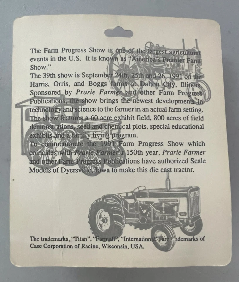 VTG SIGNED JOSEPH L. ERTL International 606 1991 Farm Progress Show Scale 1/64 - Image 4 of 4