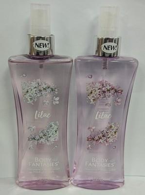 LOT OF 2 - BODY FANTASIES LILAC FRAGRANCE BODY SPRAY  8fl oz EACH