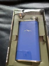 Adventuridge Stainless Steel Flask W/ Funnel Set  8.5 Oz blue