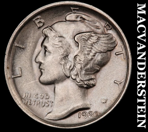 1920 Mercury Dime- Full Split Bands Choice Gem Brilliant Uncirculated #i4327
