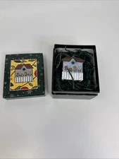 LANG & WISE COLLECTIBLE BIRDHOUSE FLOWERS ORNAMENT 1998 ARTIST ELLEN STOUFFER